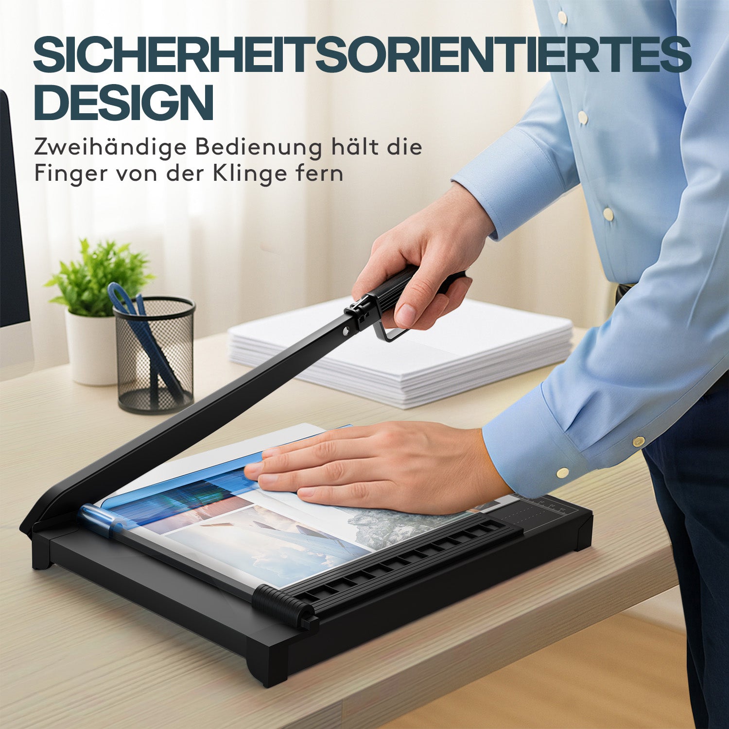 acropaq-papierschneider-a4-guillotine-metall-8-blatt image 4