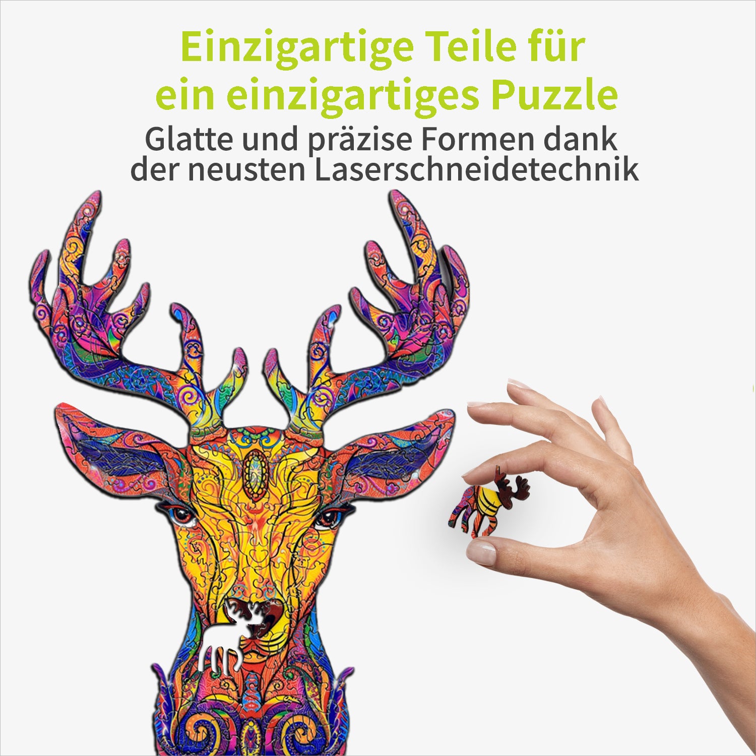 acropaq-puzzles-holzpuzzle-hirsch-150-teile-a4-geschenk image 2