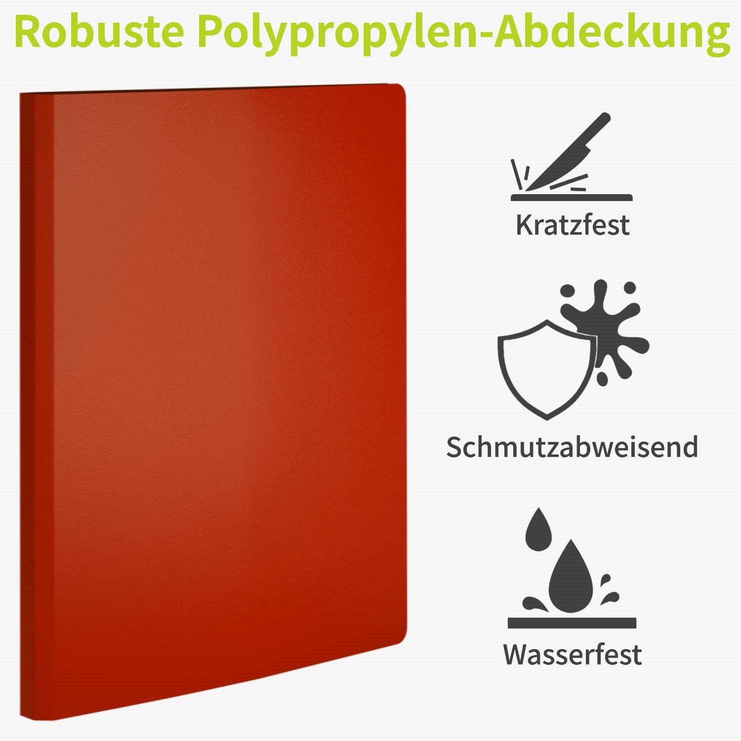 acropaq-ordner-pr-sentationsmappe-a4-rot-40-f-cher-sichtbuch image 3