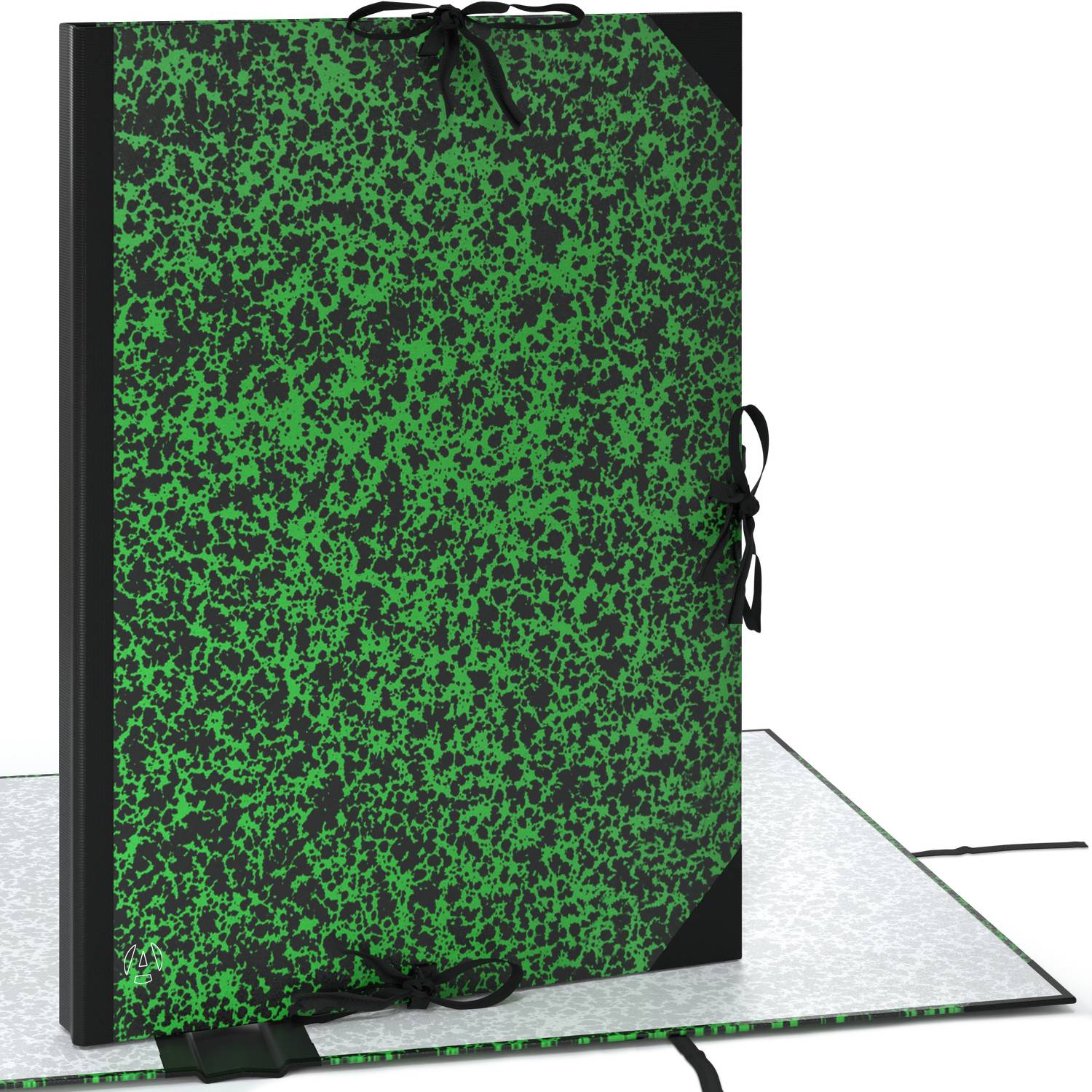 acropaq-zeichenmappe-a2-gr-n-52x72-cm-mit-b-ndern image 1