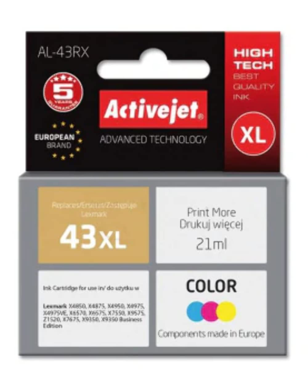 activejet-al-43rx-tinte-color-21-ml-f-r-lexmark-43xl image 2