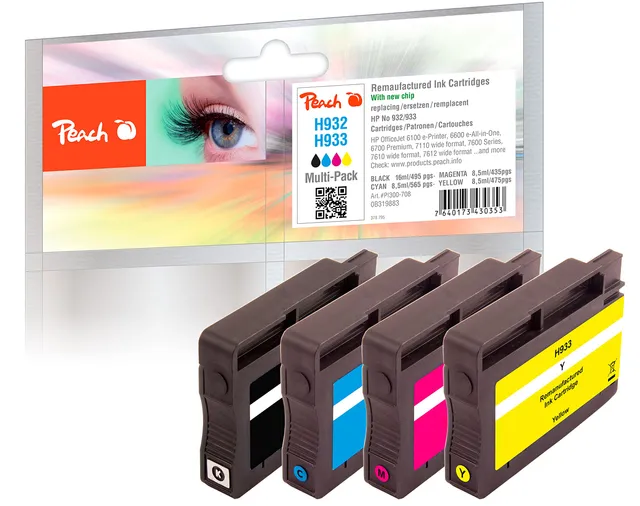 peach-pbp-spar-pack-tintenpatronen-f-r-hp-932-933-4er-set image 1