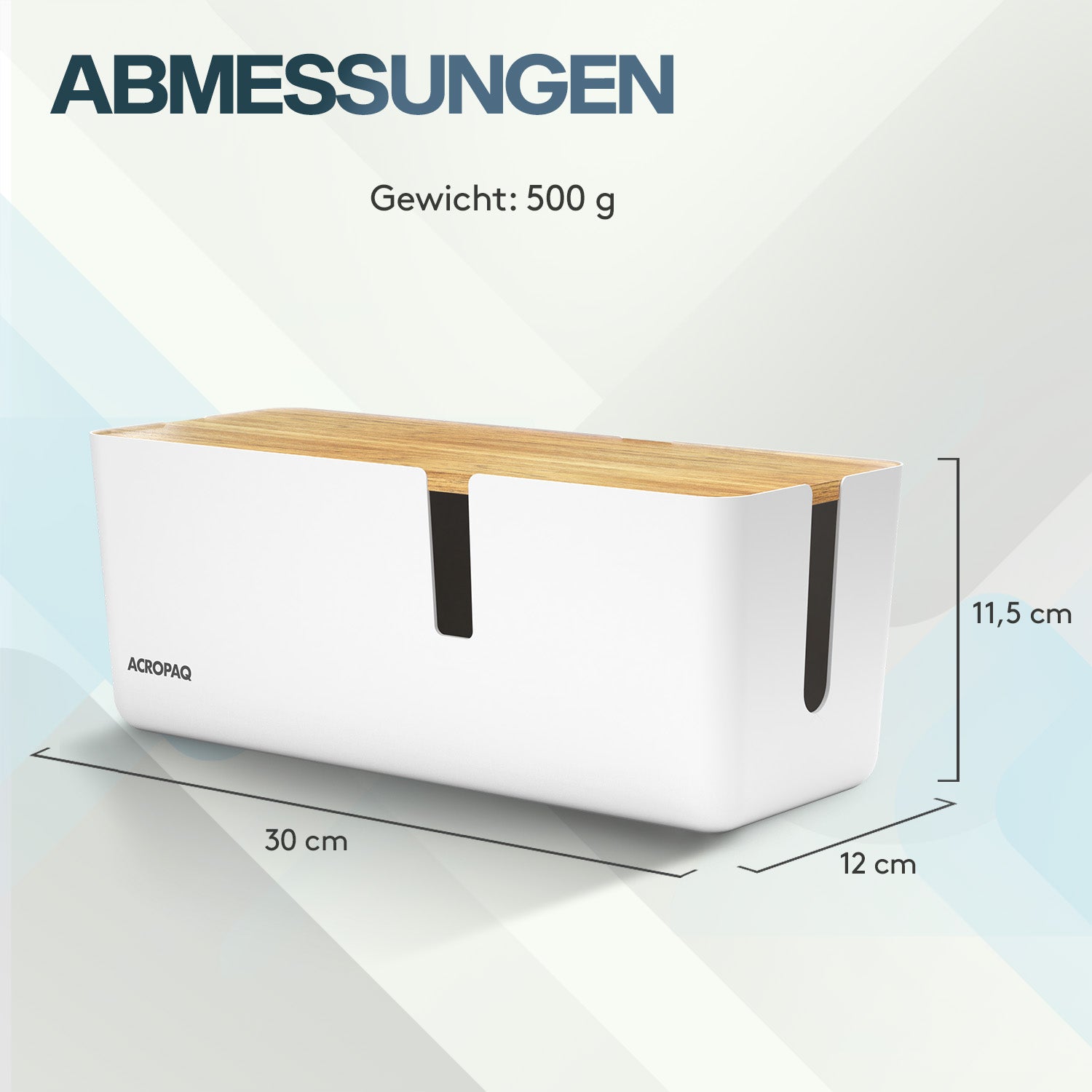 acropaq-kabelbox-mittel-wei-bambusdeckel-30x12x11-cm image 6