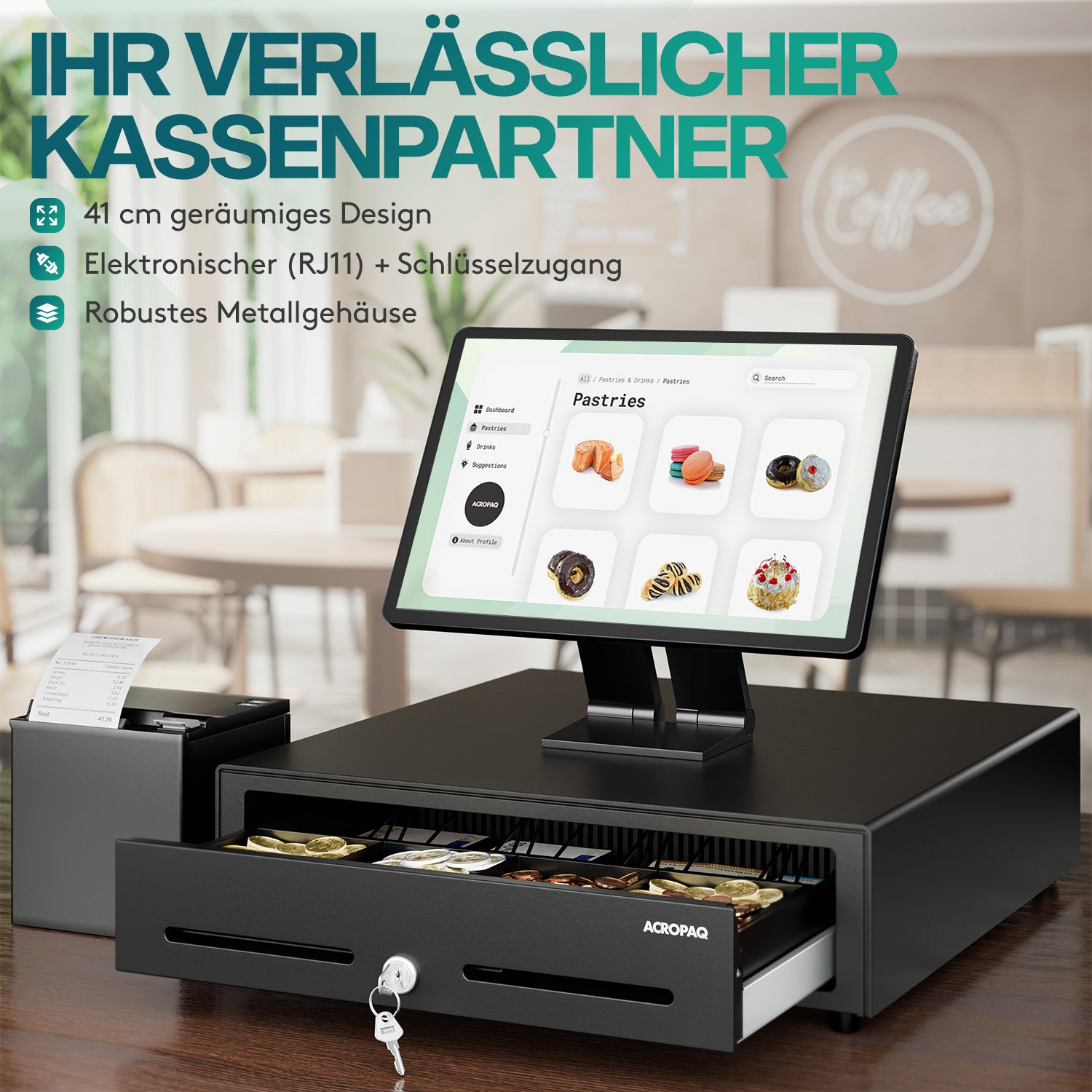 acropaq-kassenschublade-metall-schwarz-41-cm-8-m-nzf-cher-2 image 2