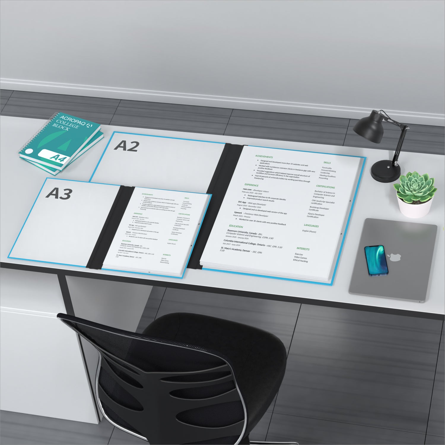 acropaq-zeichenmappe-a2-52x72-cm-t-rkis image 4