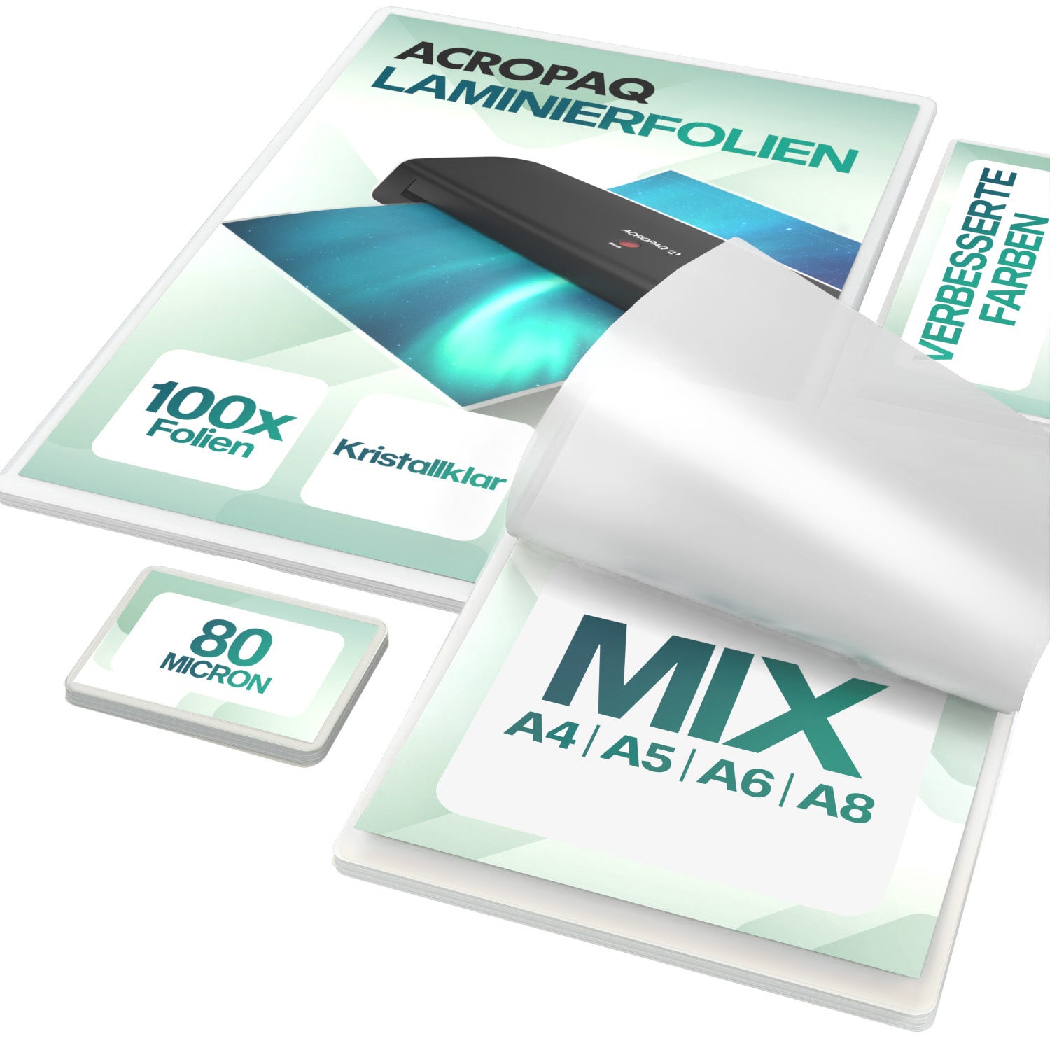 acropaq-laminierfolien-80-micron-mix-100-st-ck-transparent image 1