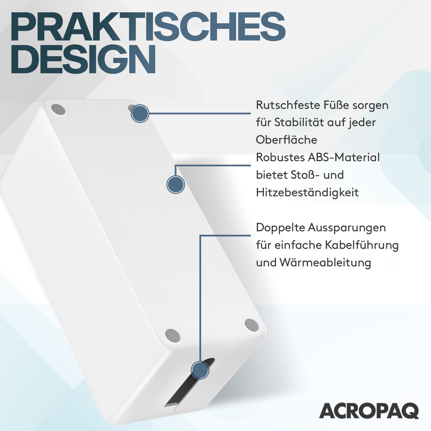 acropaq-kabelbox-mittel-wei-steckdosen-box-kabel-organizer image 4