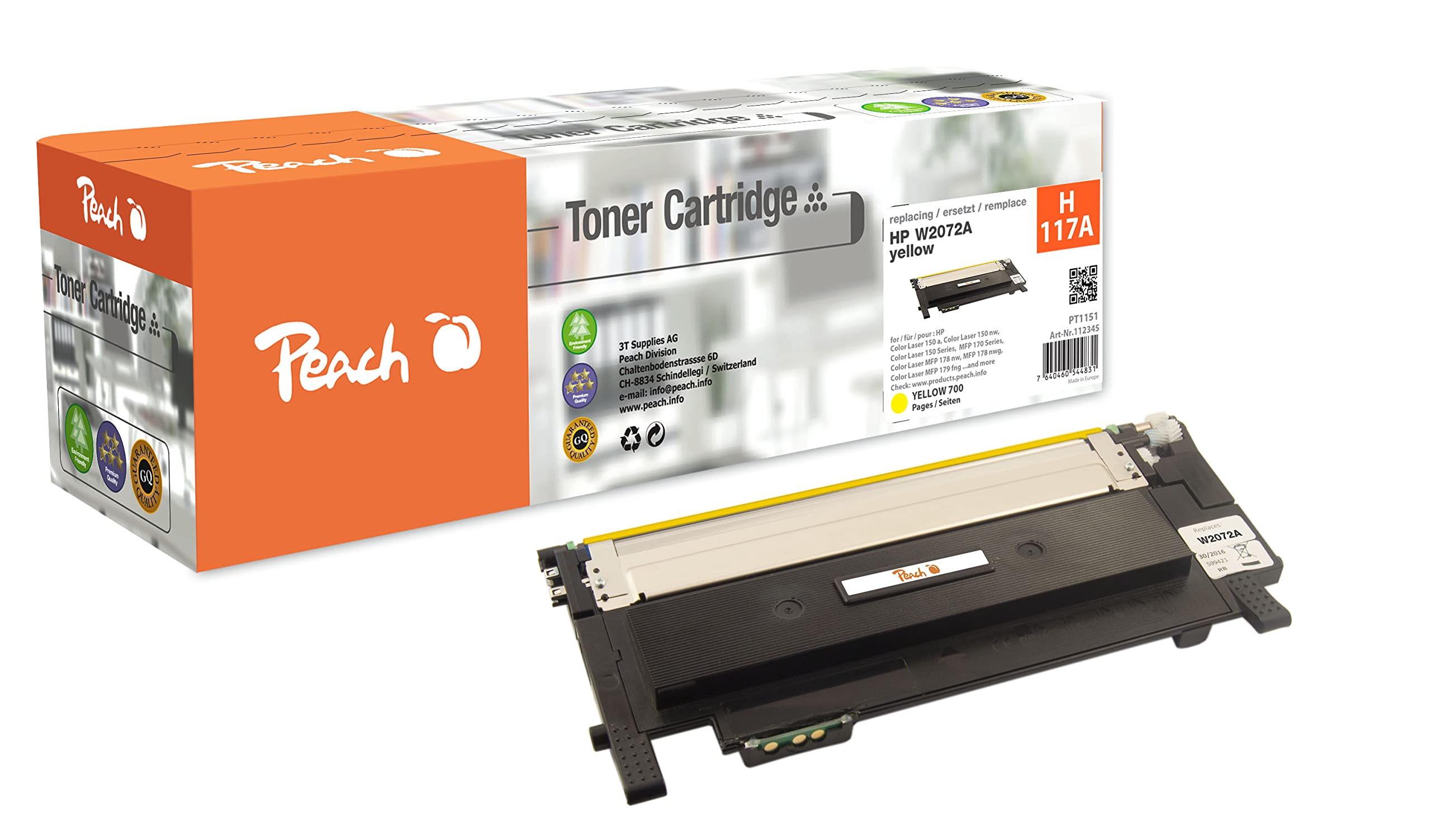 peach-w2072a-tonerkartusche-gelb-ersetzt-hp-117a-y image 1