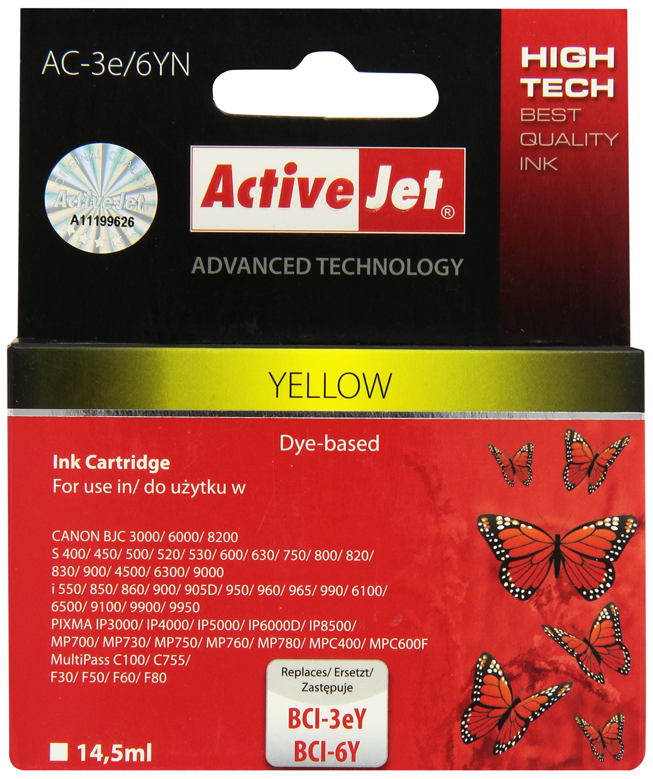 activejet-ac-3e-6y-tintenpatrone-gelb-einzelpack-kompatibel image 1