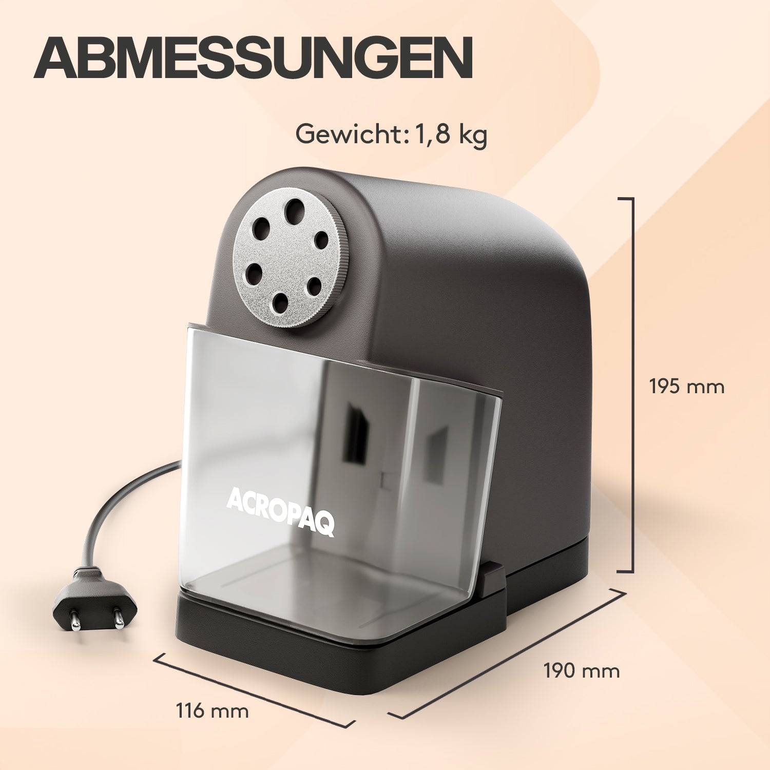 acropaq-anspitzer-elektrisch-6-l-cher-dunkelgrau-schwerlast image 7