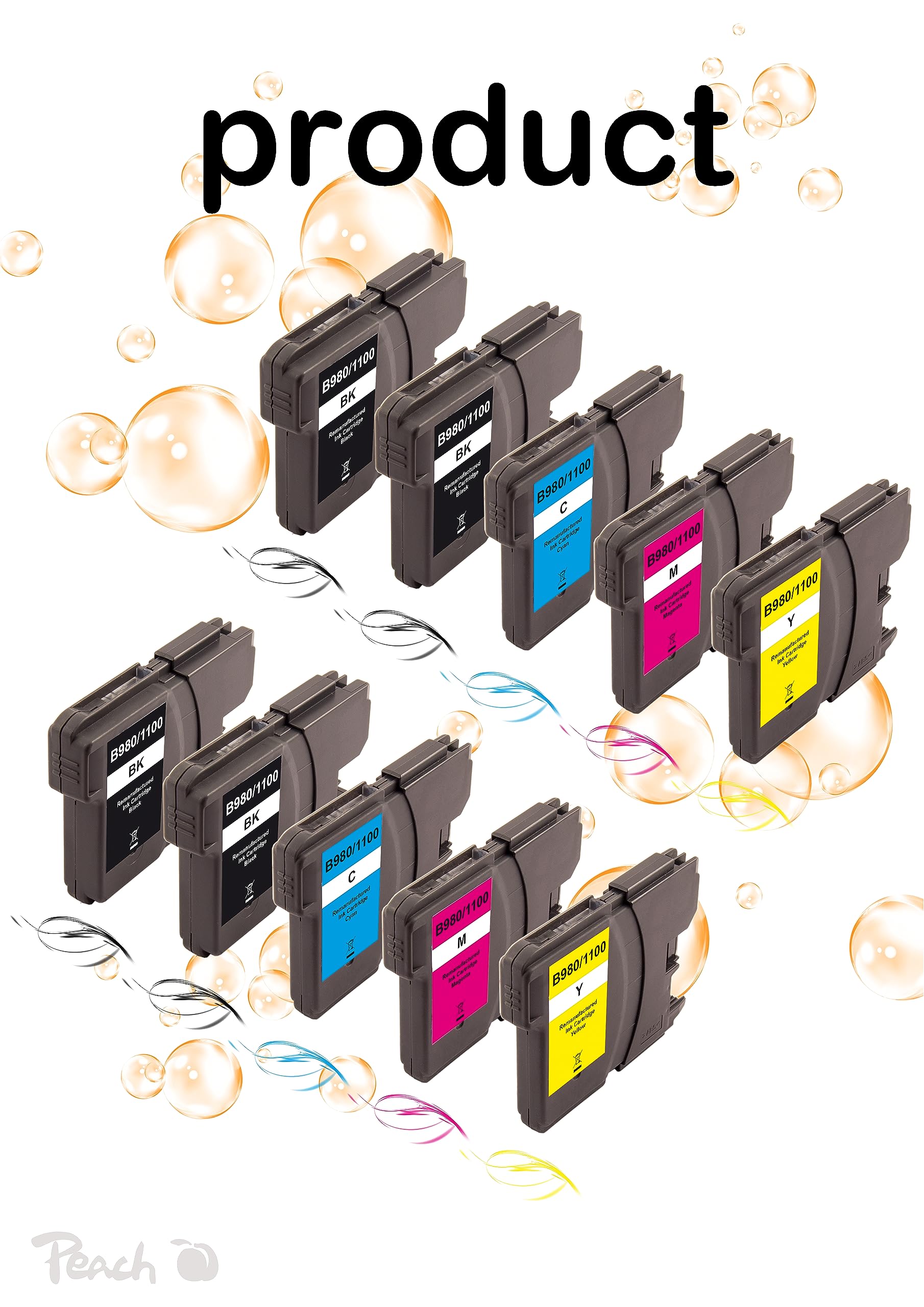 peach-pbp-b980-1100-druckerpatronen-xl-10er-pack-multi image 2