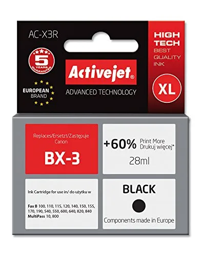 activejet-ac-x3r-tintenpatrone-schwarz-28-ml-f-r-canon-bx-3 image 1