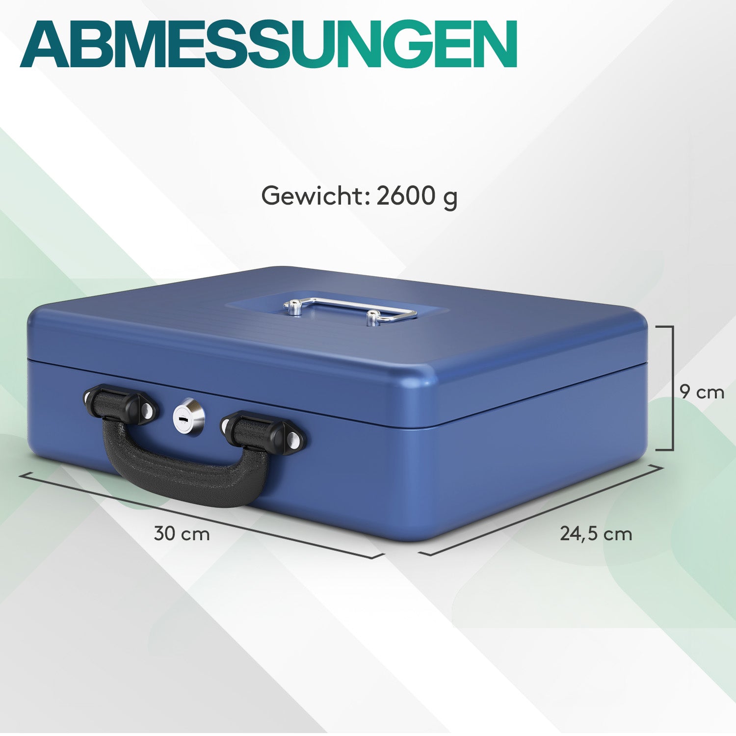 acropaq-cash-handling-geldkassette-30x25x9-cm-blau-mit-schl-ssel image 7