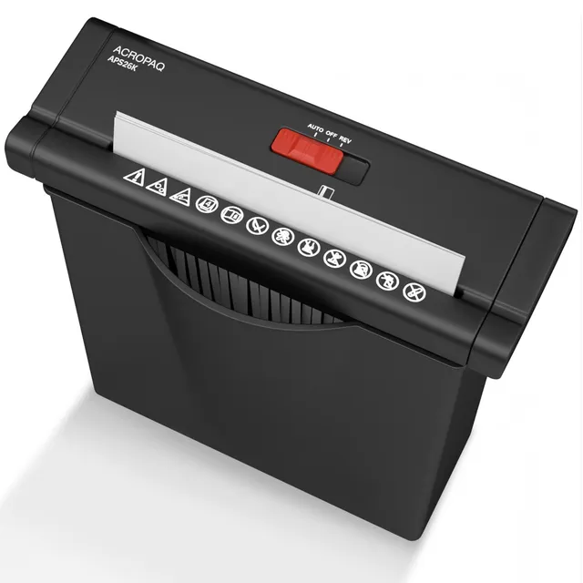 acropaq-aktenvernichter-p2-7-liter-schwarz-bis-4-blatt image 1