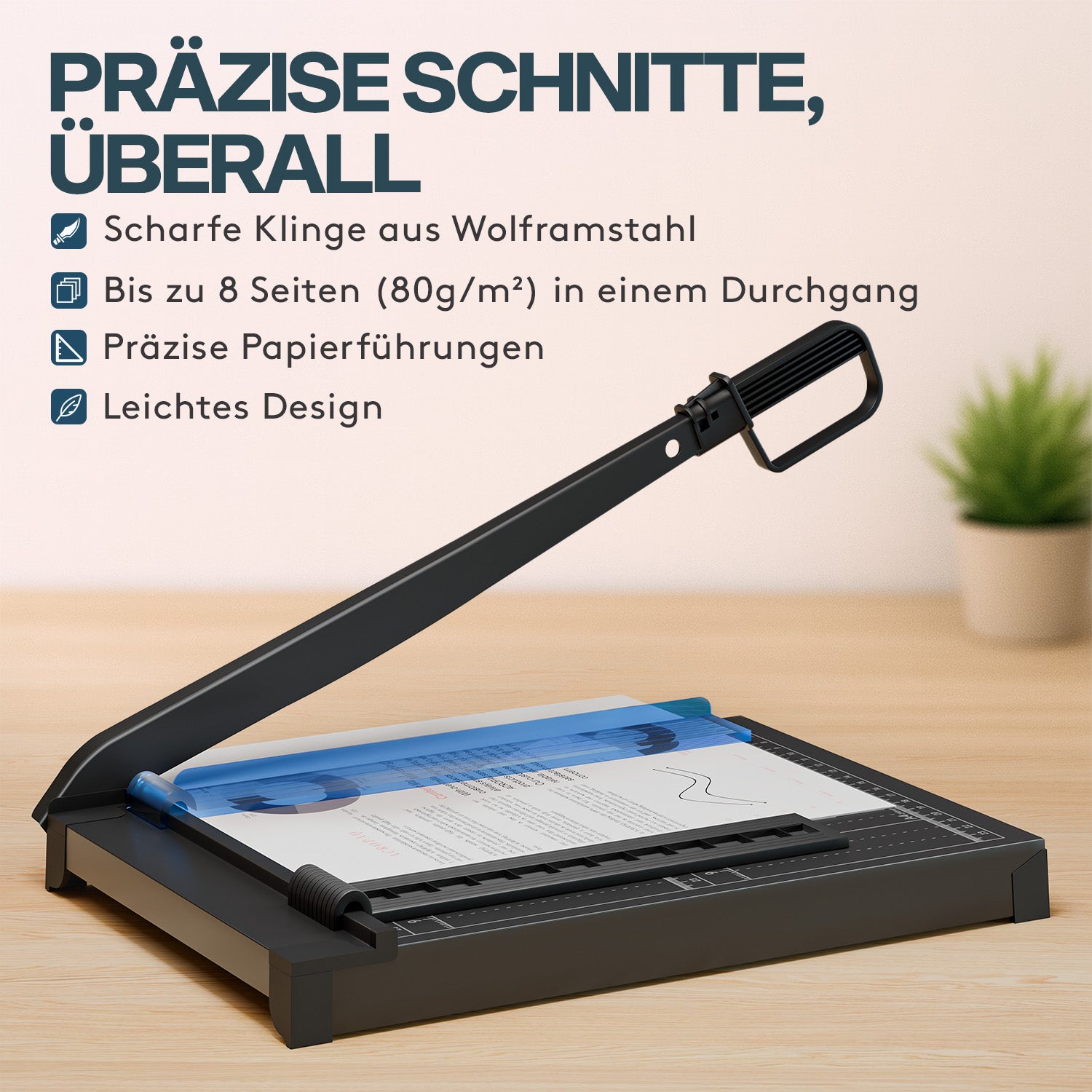 acropaq-papierschneider-a4-guillotine-metall-8-blatt image 2