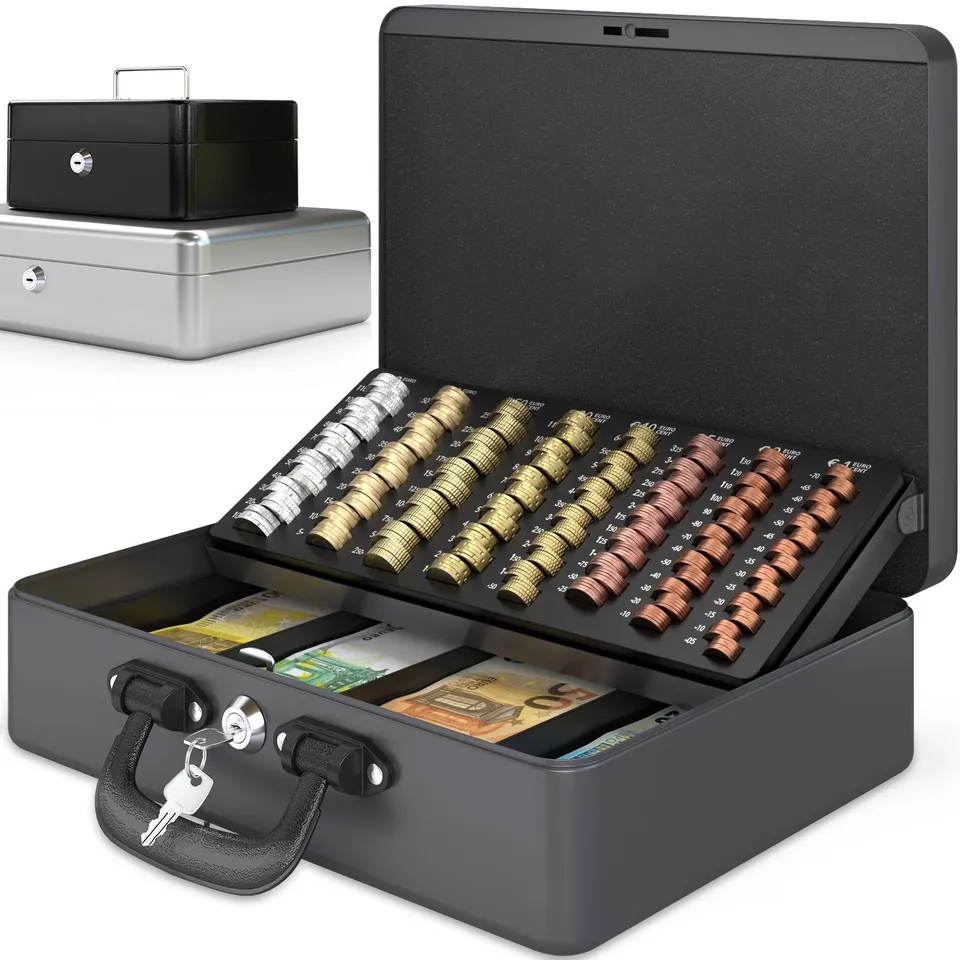acropaq-cash-handling-premium-geldkassette-grau-mit-schl-ssel-36x27cm image 1