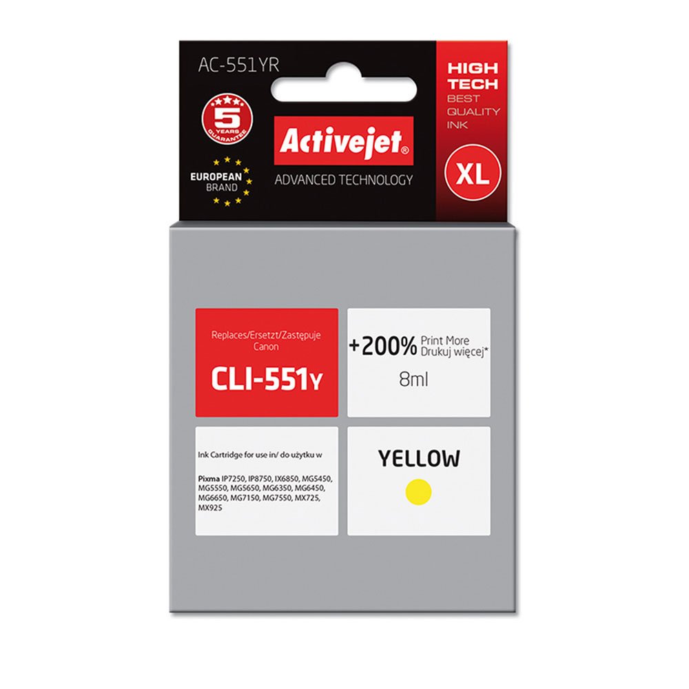 activejet-ac-551yr-tintenpatrone-gelb-f-r-canon-cli-551 image 1