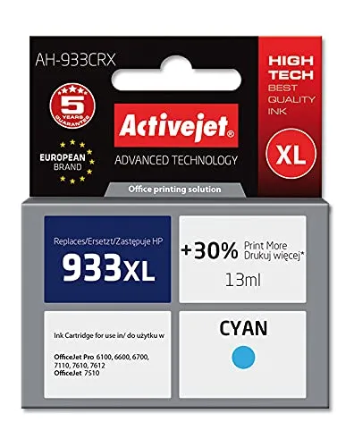 activejet-ah-933crx-tintenpatrone-cyan-13-ml-f-r-hp-933xl image 1