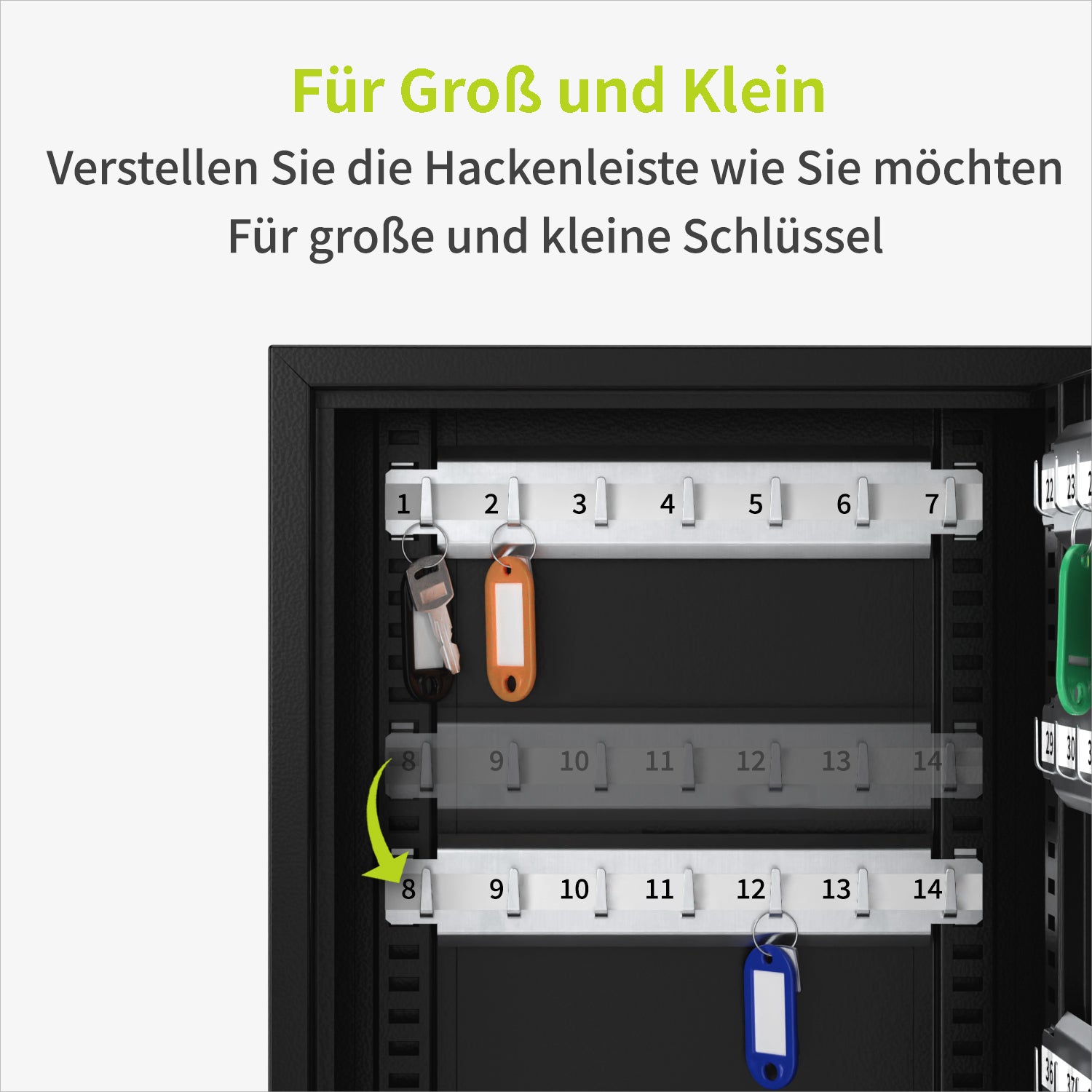 acropaq-schl-sselkasten-42-haken-schwarz-mit-50-anh-ngern image 3