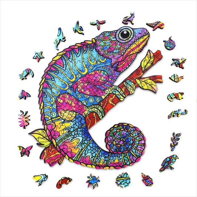 acropaq-puzzles-holzpuzzle-cham-leon-150-teile-a4 image 1