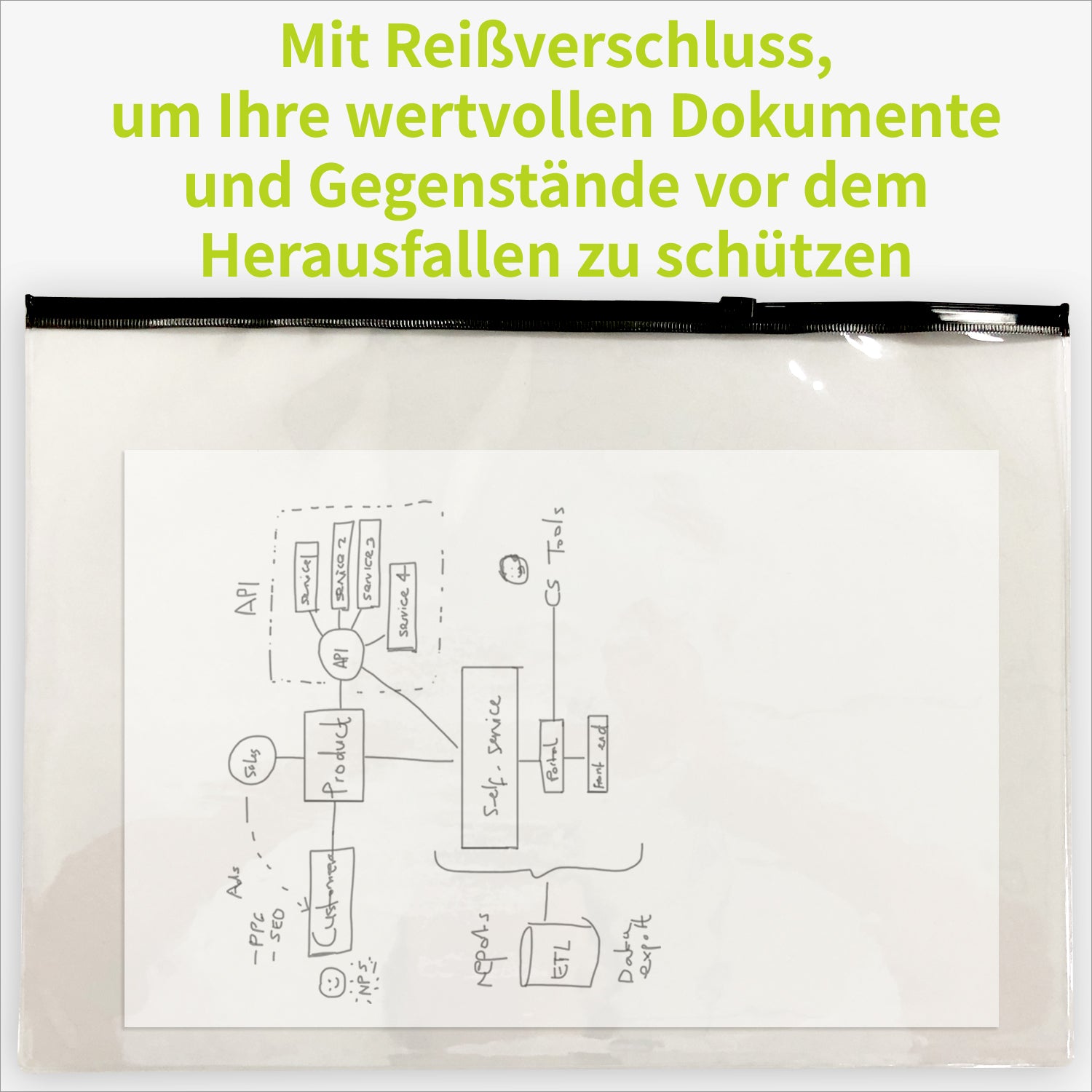 acropaq-rei-verschlusstasche-a4-transparent-schwarz-5er-pack image 3