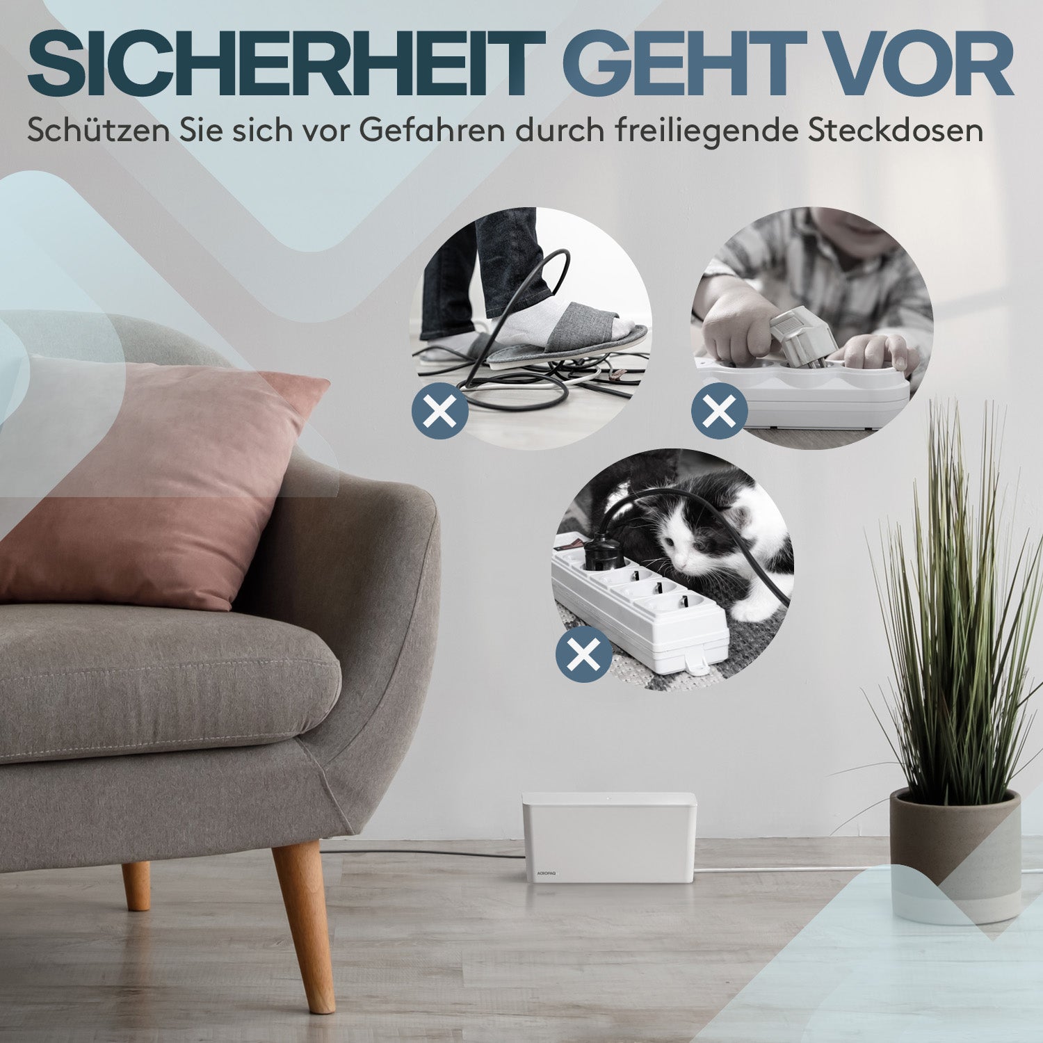 acropaq-arbeitsergonomie-kabelbox-klein-wei-steckdose image 3