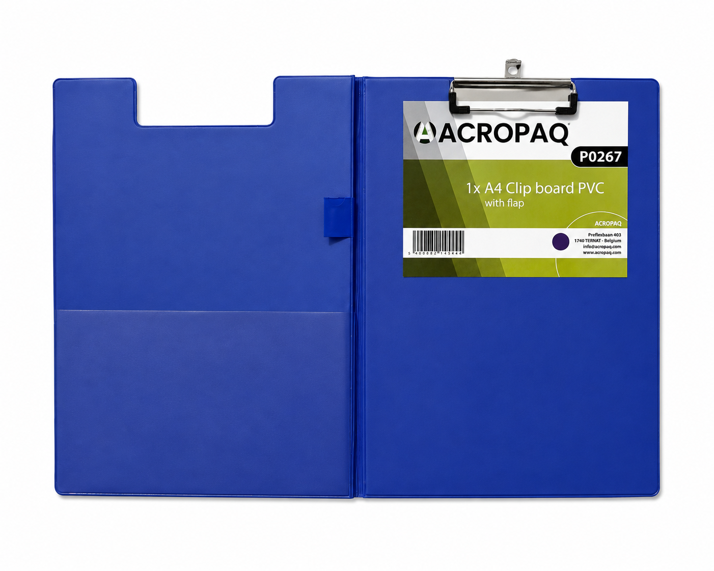 acropaq-klemmbrett-a4-pvc-klappe-dunkelblau-80-blatt image 1