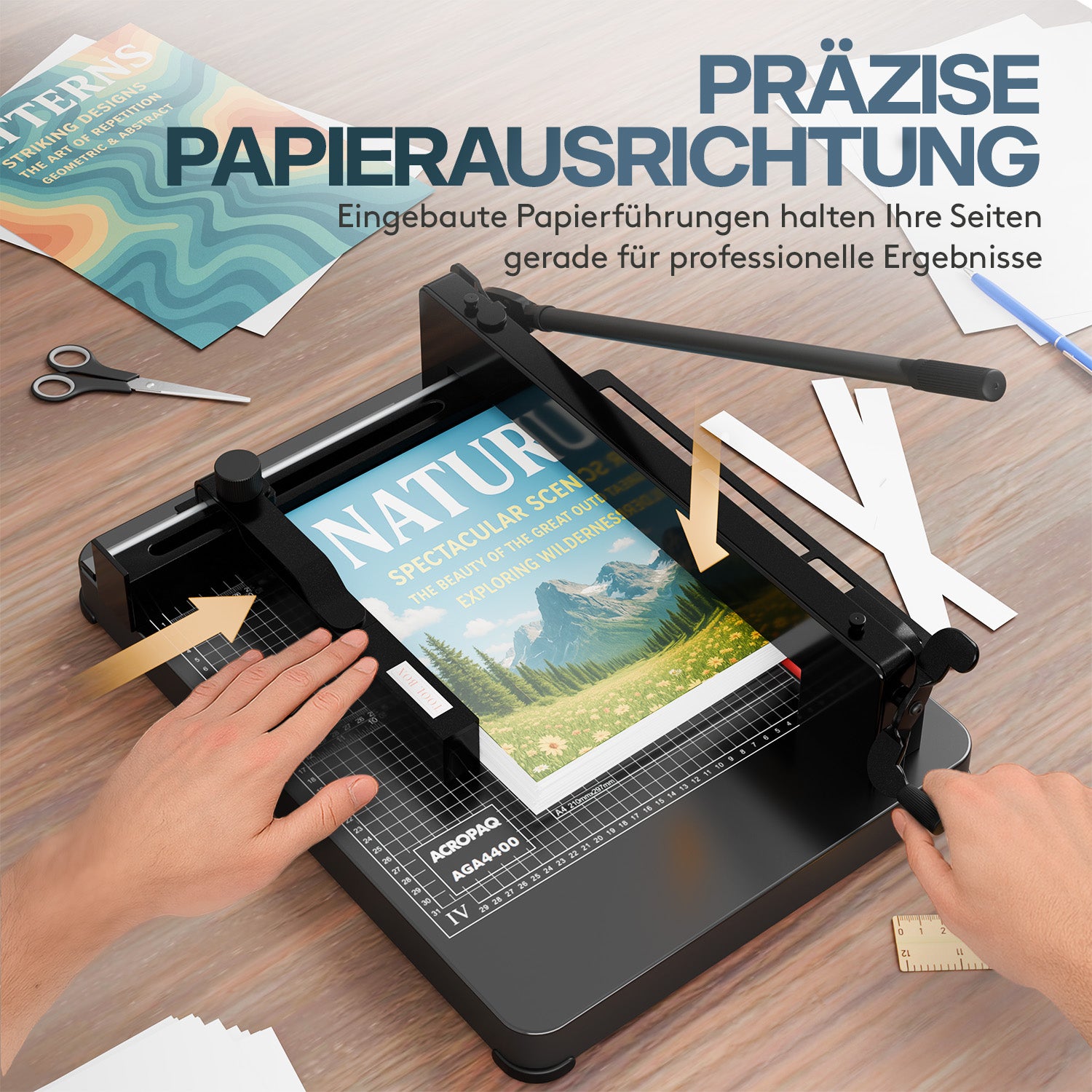 acropaq-papierschneider-a4-400-blatt-schwarz-stahl image 3