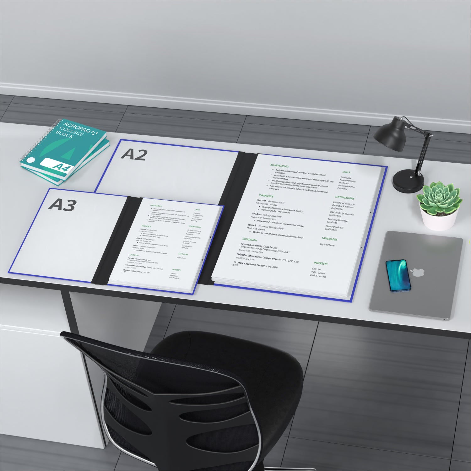 acropaq-zeichenmappe-a2-52x72-cm-donnerblau-gummiband image 4