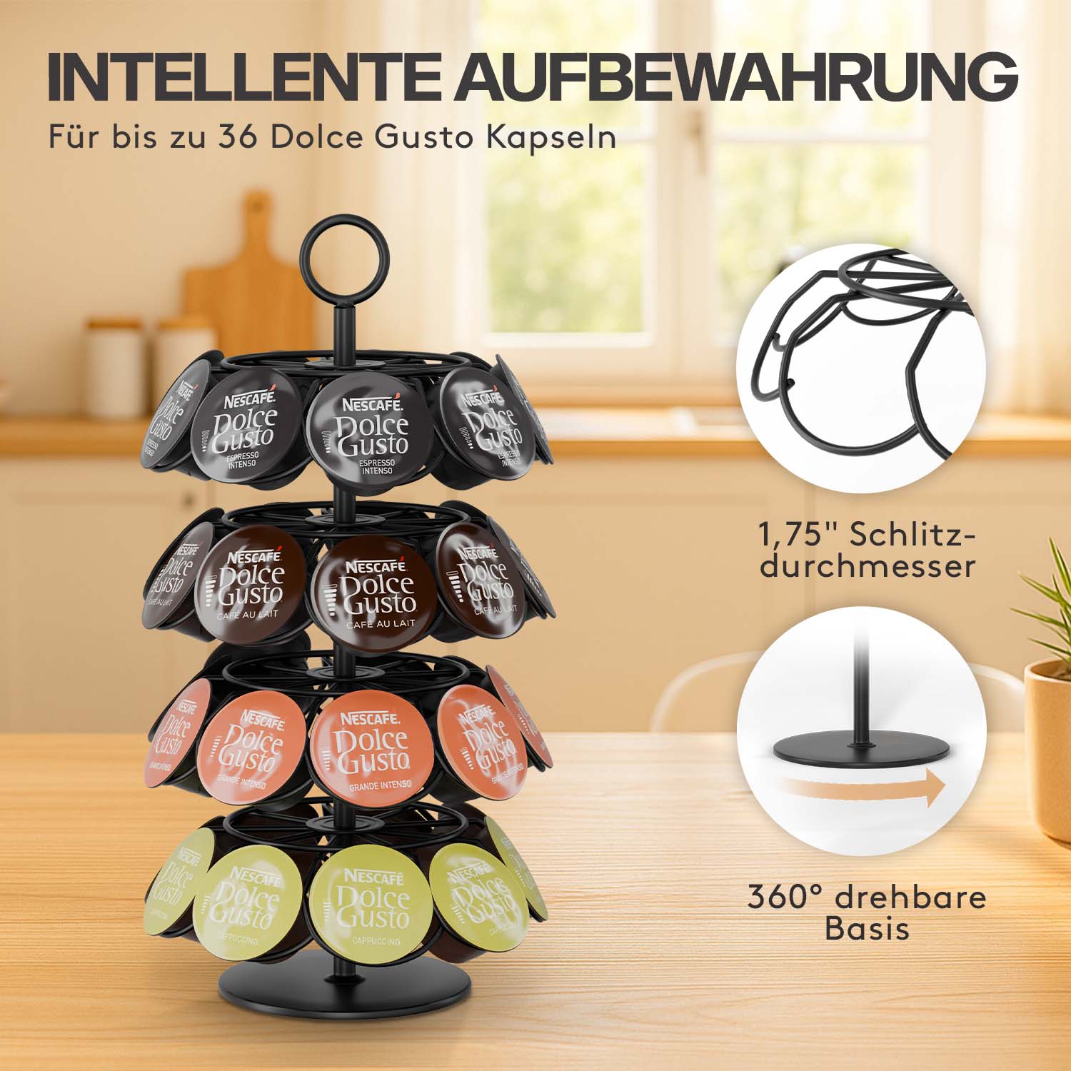 acropaq-kapselhalter-dolce-gusto-36-schwarz-drehbar image 2