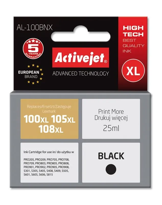 activejet-al-100bnx-tintenpatrone-schwarz-25-ml-f-r-lexmark-100xl image 1