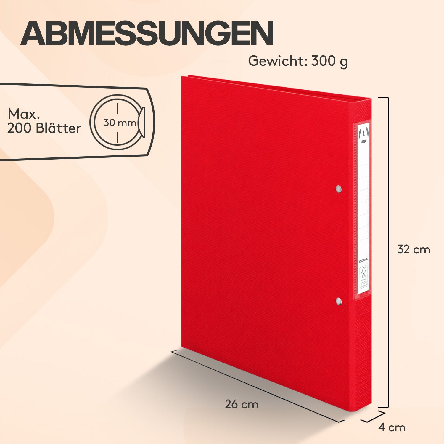 acropaq-ringordner-a4-rot-10-st-ck-2-ringe-42-mm-fsc image 6