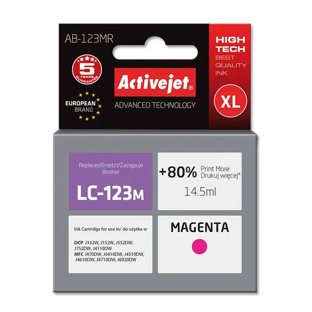 activejet-ab-123mr-tintenpatrone-magenta-f-r-brother-lc123 image 1