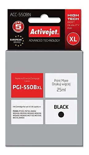 activejet-acc-550bn-tintenpatrone-schwarz-f-r-canon-pgi-550bk-25ml image 1