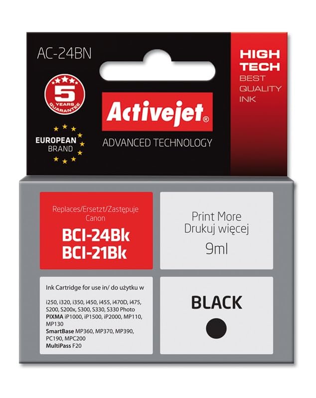 activejet-ac-24bn-tintenpatrone-schwarz-f-r-canon-bci-24bk image 1