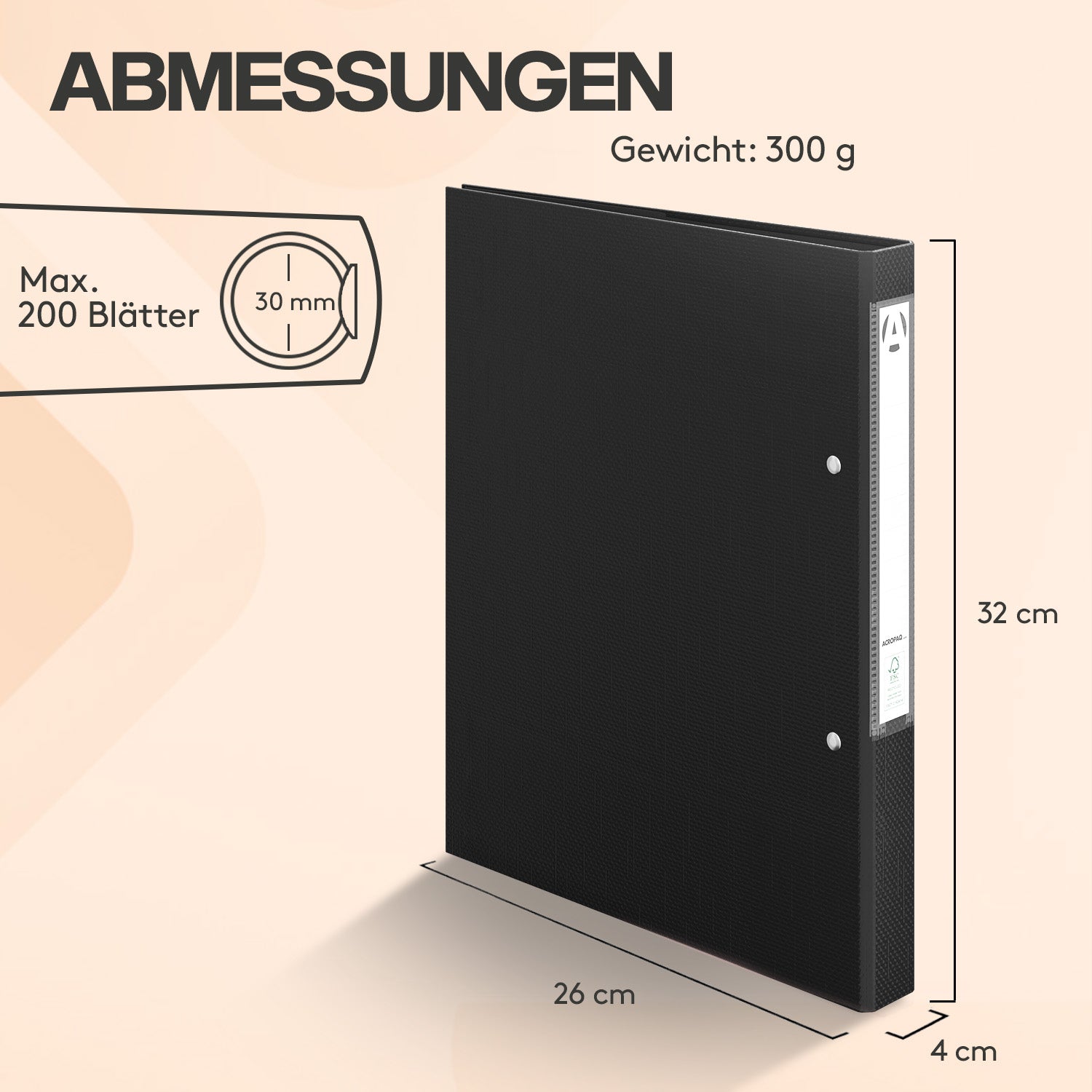 acropaq-ringordner-a4-2-ringe-42mm-schwarz-10er-pack image 6