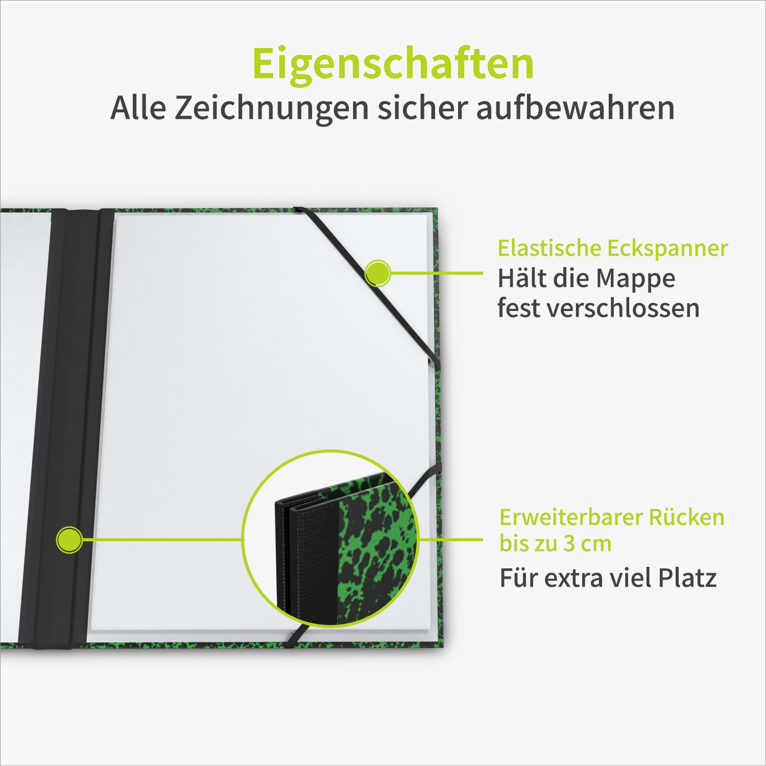 acropaq-zeichenmappe-a3-32x45-gummiband-gr-n image 3