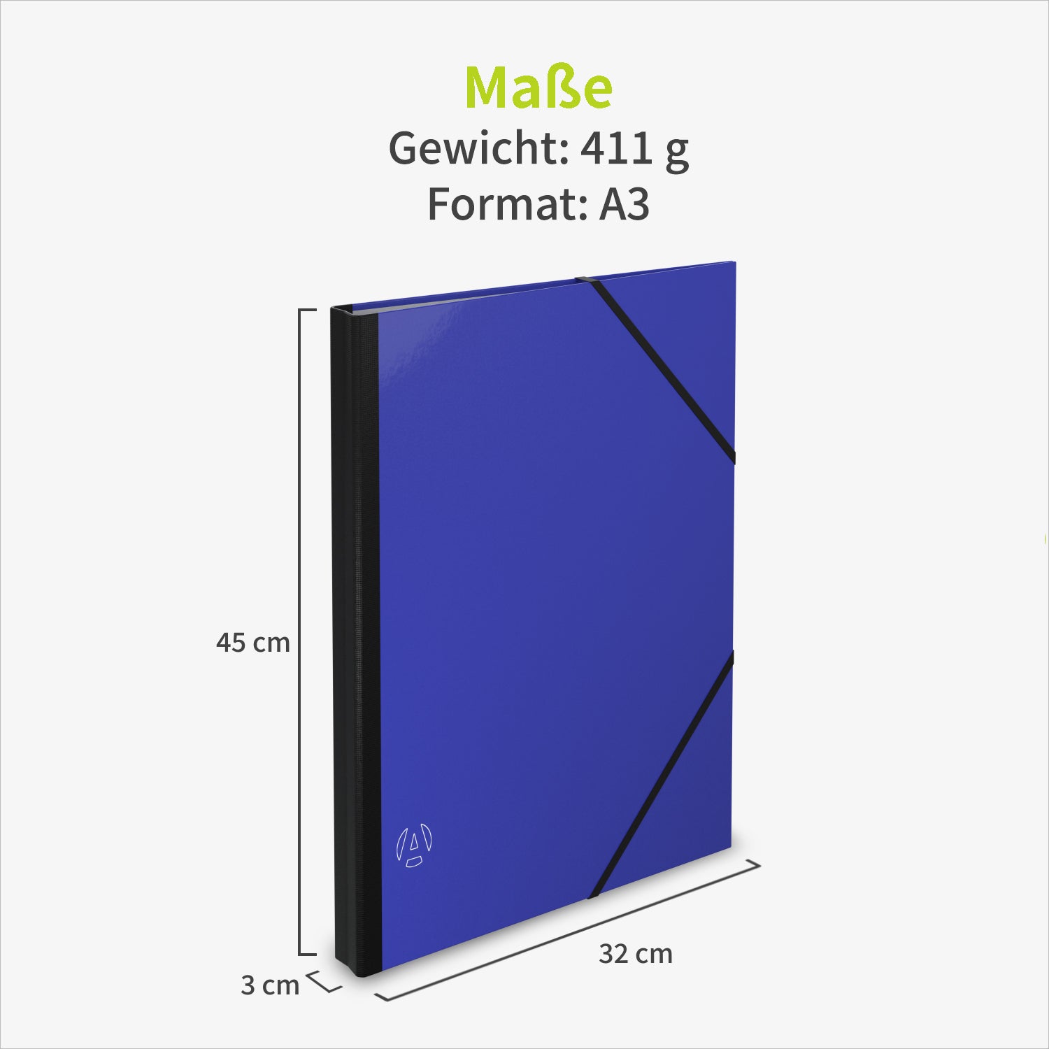 acropaq-zeichenmappe-a3-32x45cm-donnerblau-gummi image 6