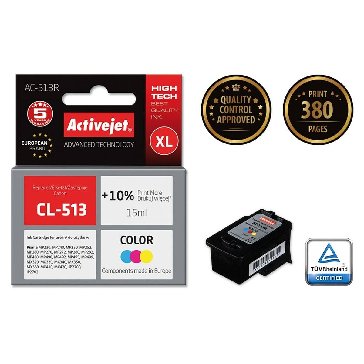 activejet-ac-513r-canon-cl-513-tintenpatrone-color image 2