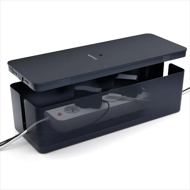 acropaq-kabelbox-medium-schwarz-steckdosenleiste image 1