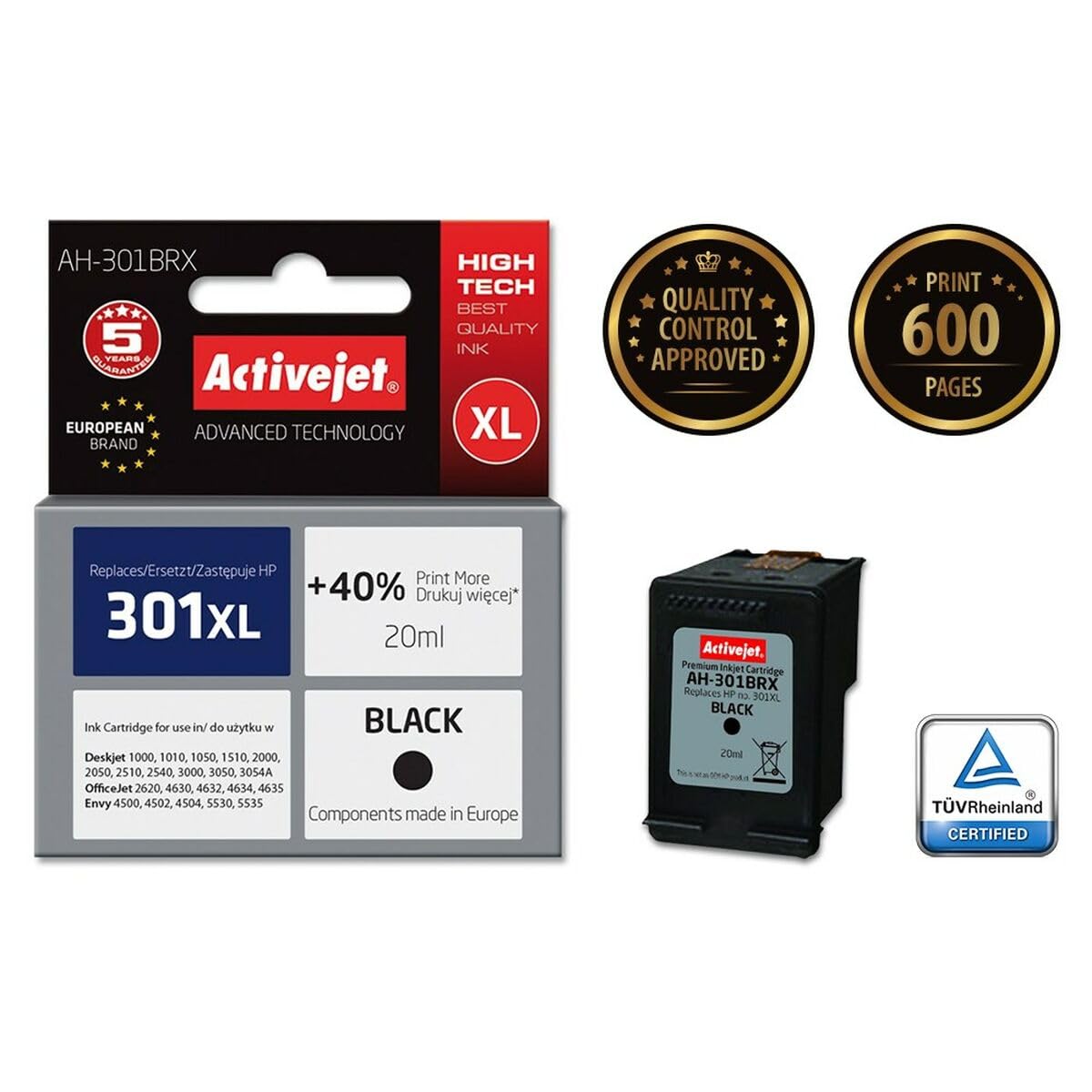 activejet-ink-cartridges-hp-301-ah-301brx-tintenpatrone-schwarz image 2