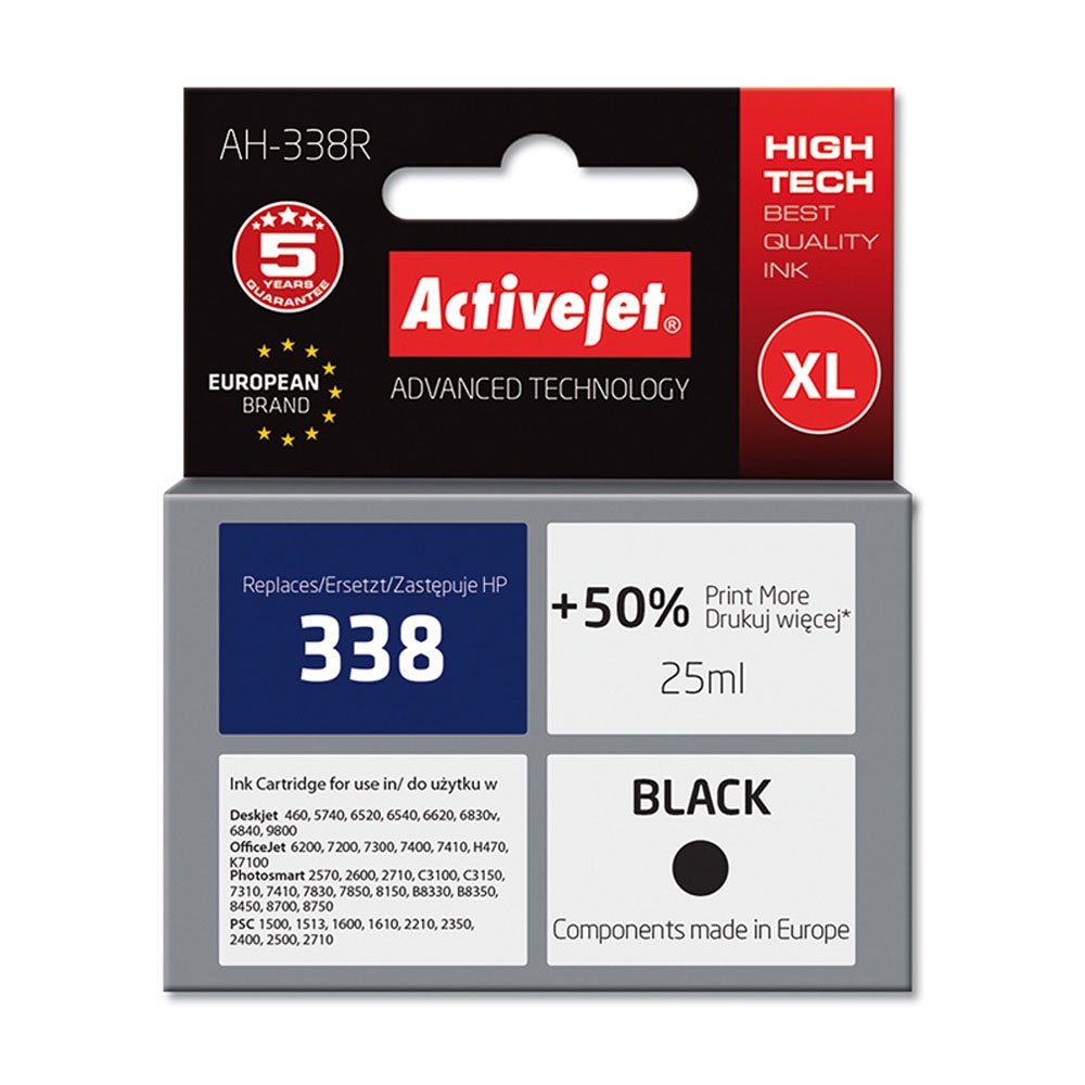 activejet-ink-cartridges-ah-338r-tinte-schwarz-refill-hp-338 image 1