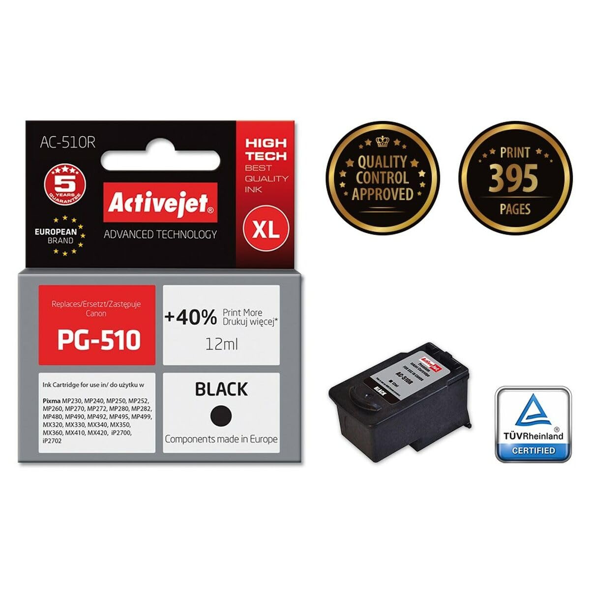 activejet-ac-510r-tintenpatrone-schwarz-12-ml-f-r-canon-pg-510 image 2