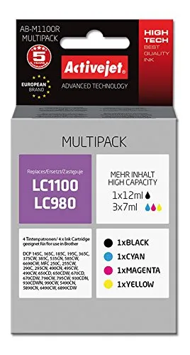 activejet-ink-ab-m1100r-patronen-brother-lc1100-4-farben image 1
