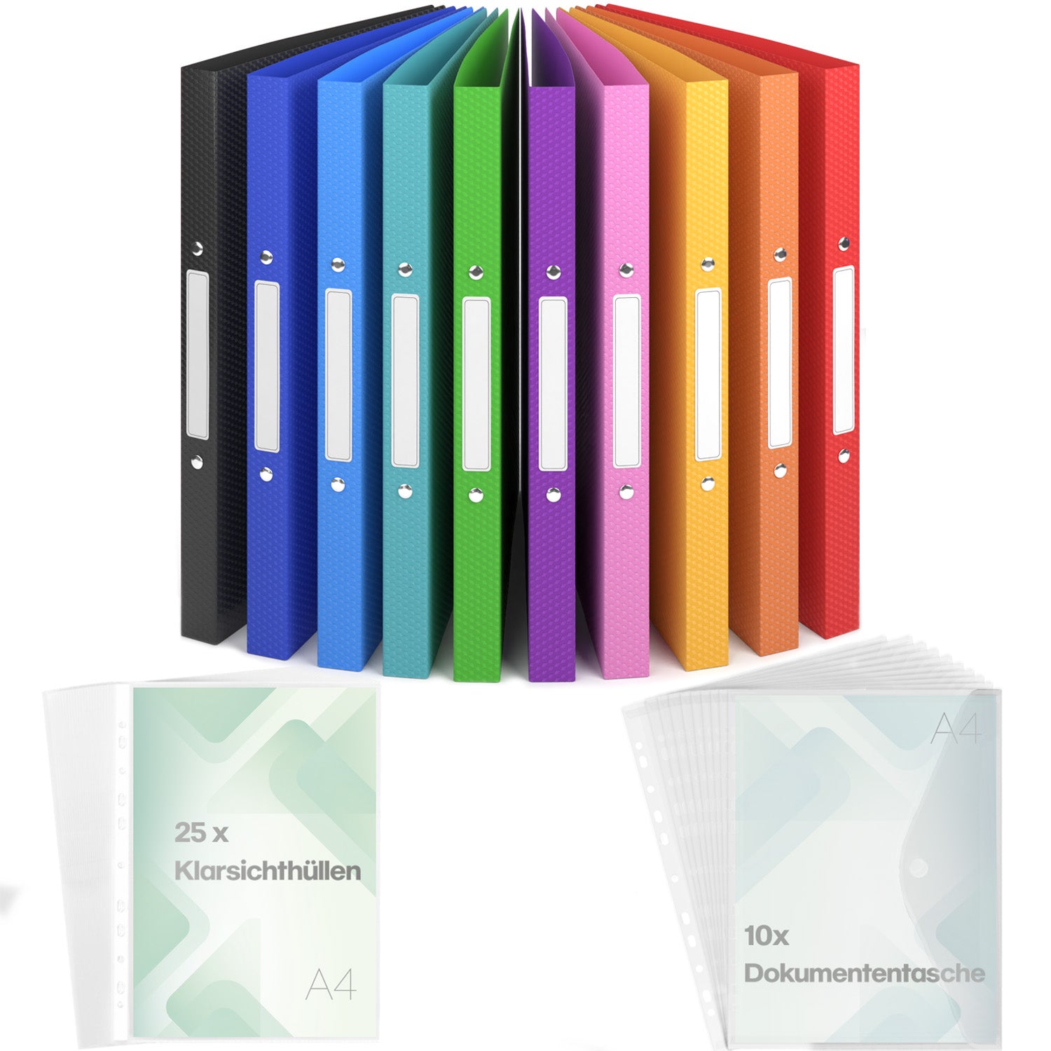 acropaq-nature-ringordner-a4-12er-set-bunt-25-mm image 1
