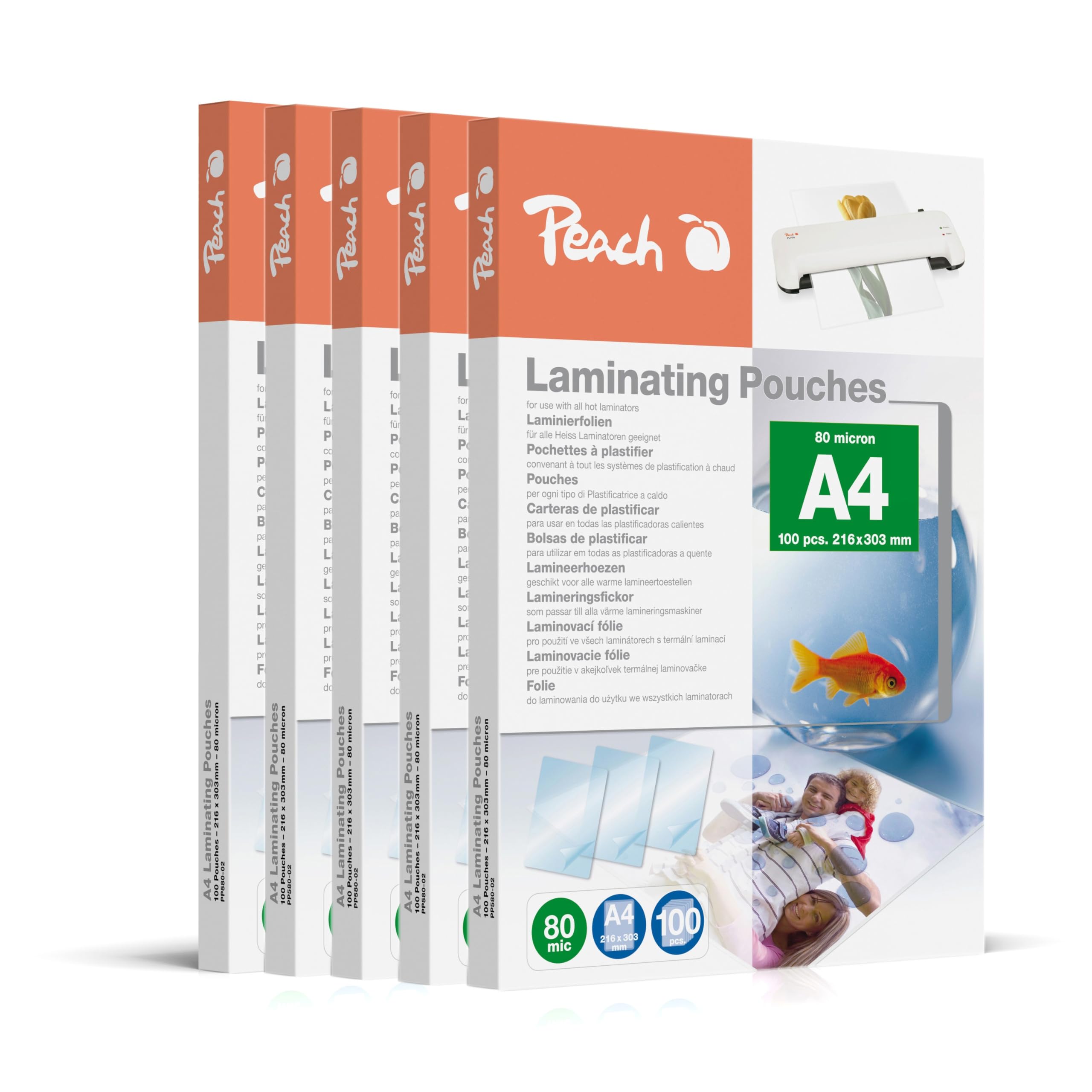 peach-pl100-pp580-50-laminierfolien-a4-80mic-500-st-gl-nzend image 1