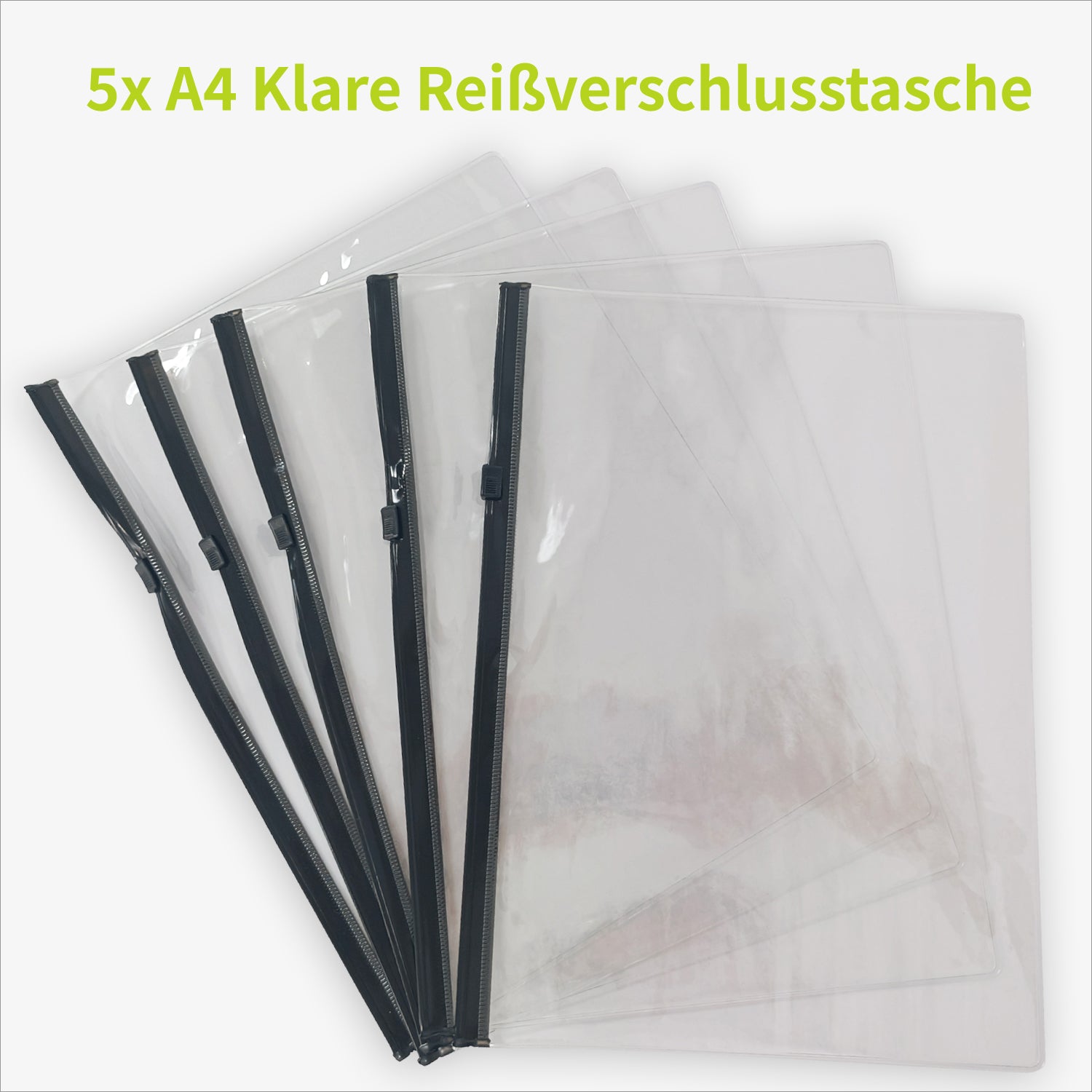 acropaq-reissverschlusstaschen-a5-transparent-5er-pvc image 2