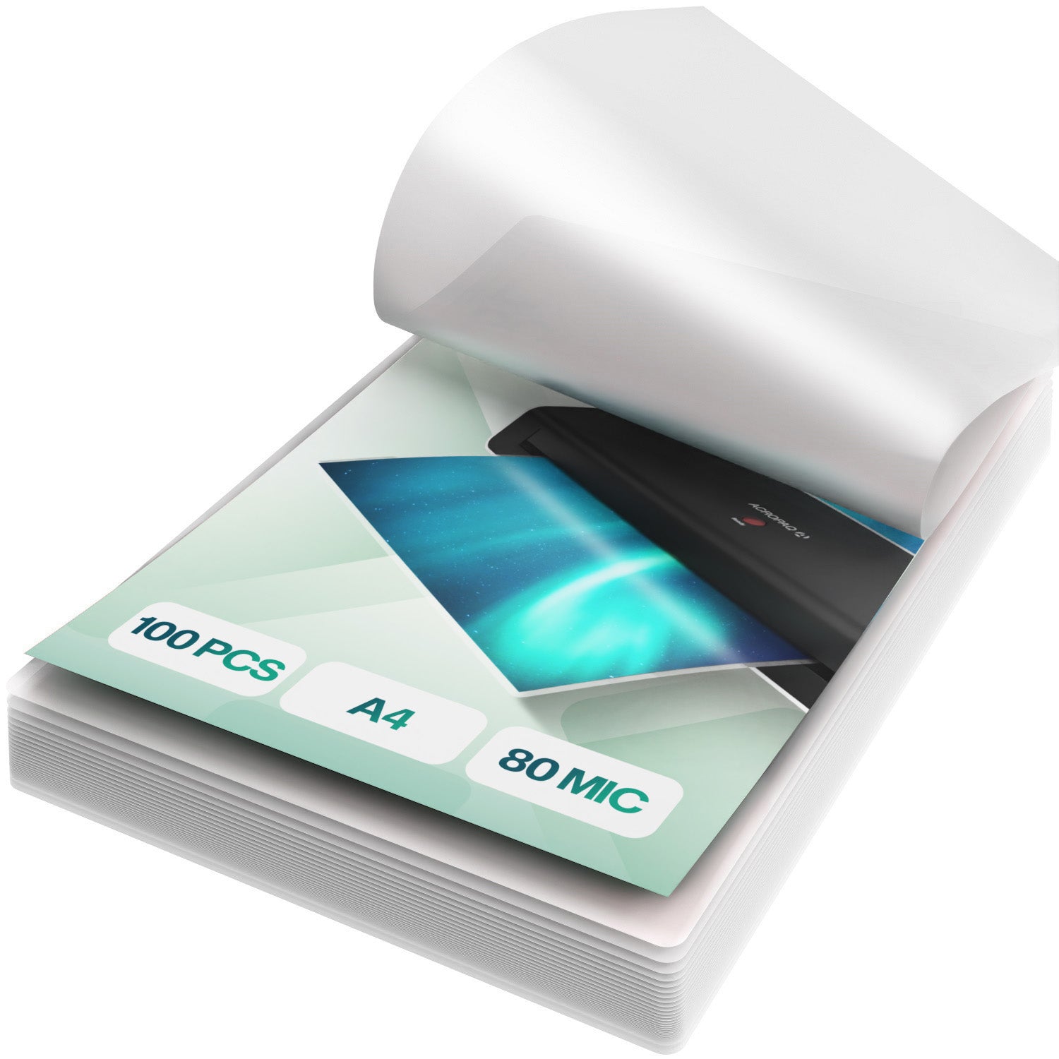 acropaq-laminierfolien-a4-80-mikron-transparent-100-st-ck image 1