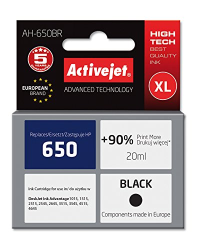 activejet-hp-650-tintenpatrone-schwarz-20ml-ah-650br image 1