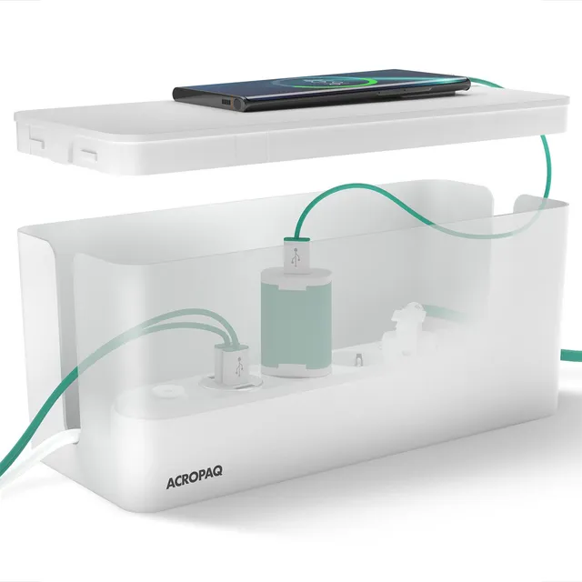 acropaq-kabelbox-mittel-wei-mehrfachstecker-organizer image 1